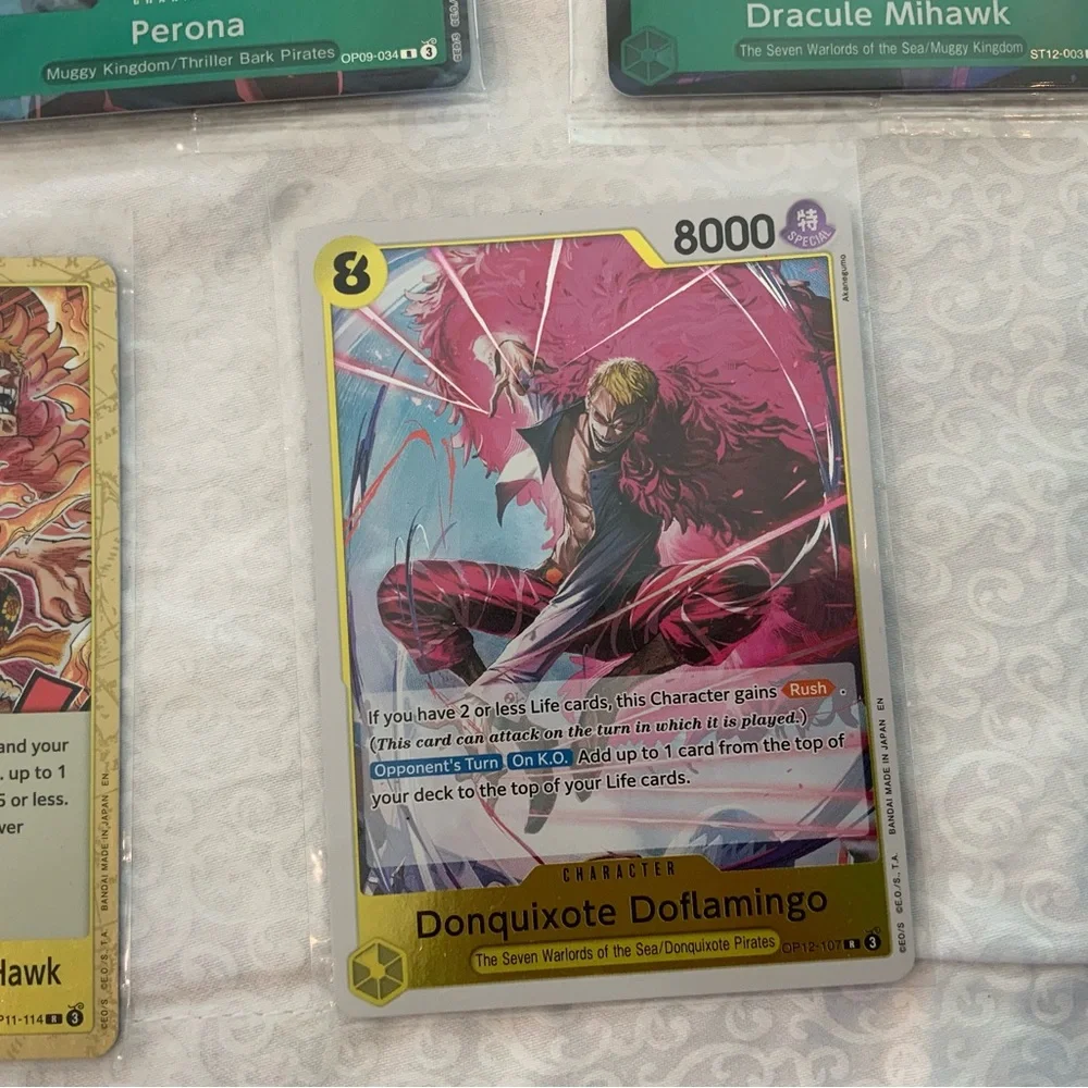 Lot Of 5 One Piece Perona Monkey D Luffy Dracule Mihawk Card Game
